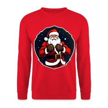 Christmas Fighter - Unisex Sweatshirt - red - Front - Alina (178cm) & Michal (187cm)