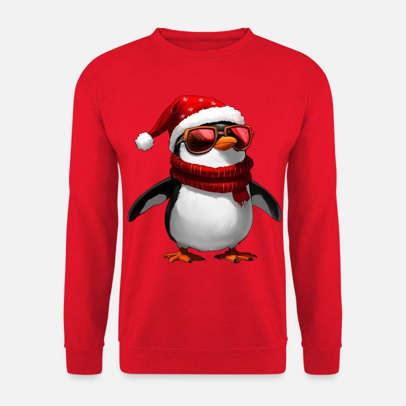 Pinguin Weihnachtsmann - Unisex Pullover - Rot