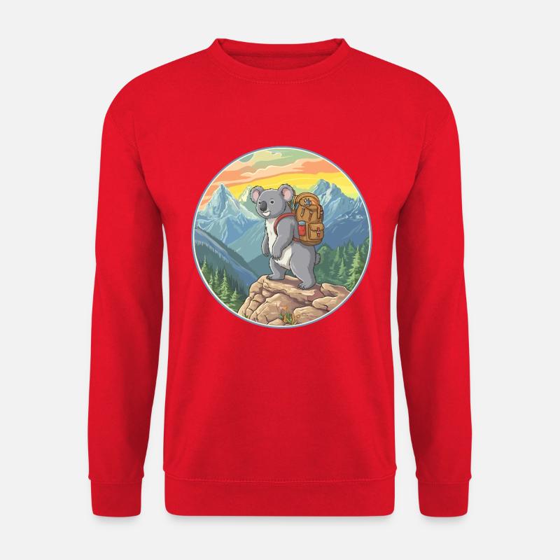Niedliches Koala-Wandern Camping Bergabenteuer - Unisex Pullover - Rot