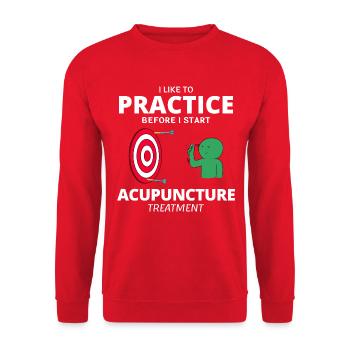 Acupuncture Treatment Practice Professional Funny - Unisex Sweatshirt - red - Front - Alina (178cm) & Michal (187cm)