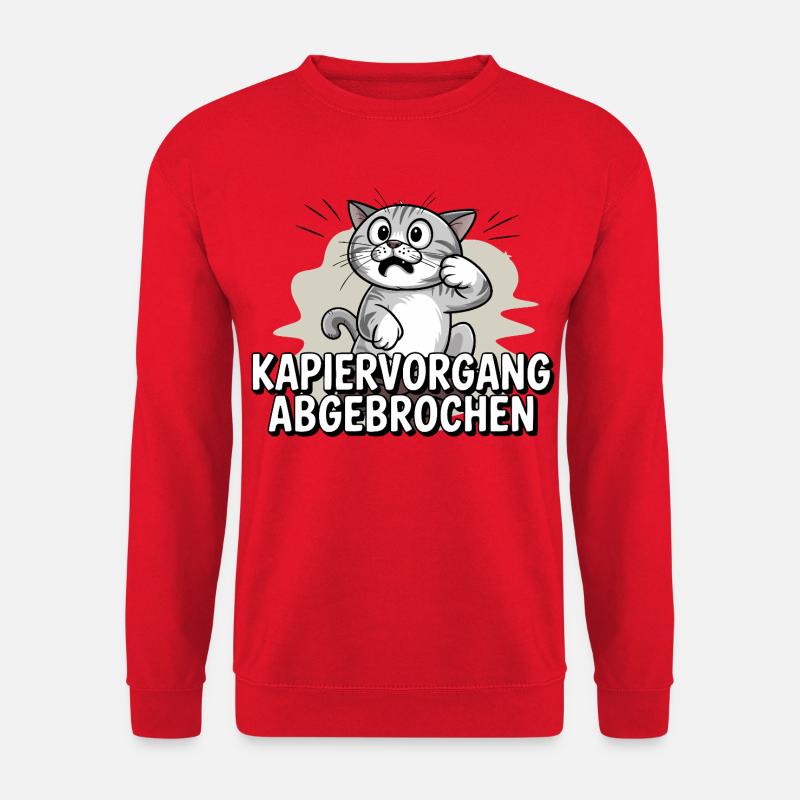 Copying process aborted – cat confused - Unisex Sweatshirt - red