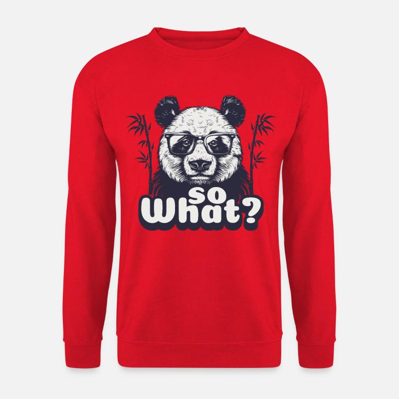 Panda, So What - Unisex Pullover - Rot