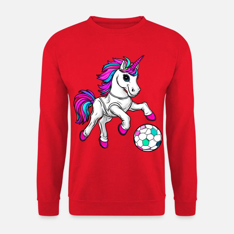 Fussball Einhorn - Unisex Pullover - Rot