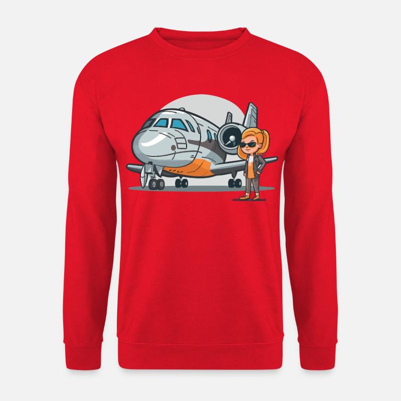 Jet Pilot Business Stil - Unisex Pullover - Rot