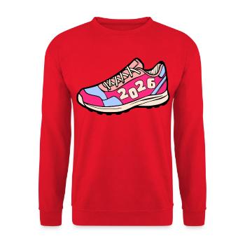 RUNNING 2026 - Unisex Sweatshirt - red - Front - Alina (178cm) & Michal (187cm)