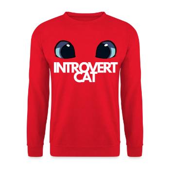 Introvert Cat Blue Eyes - Unisex Sweatshirt - red - Front - Alina (178cm) & Michal (187cm)