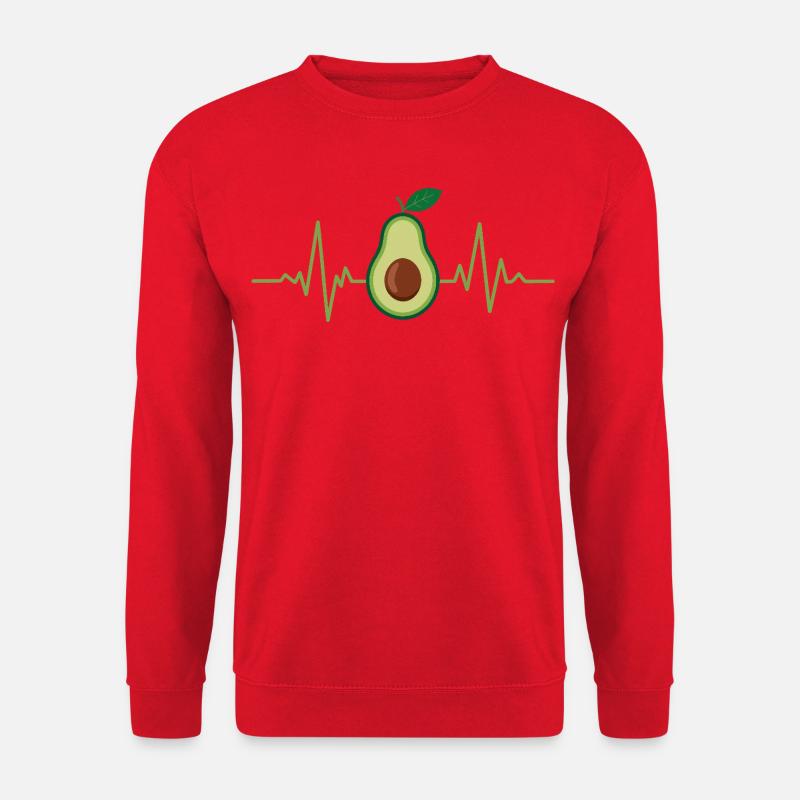 Avocado Herzschlag Design - Unisex Pullover - Rot