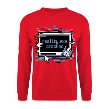 Reality.exe Crashed Retro Pixel Design - Unisex Sweatshirt - red - Front - Alina (178cm) & Michal (187cm)