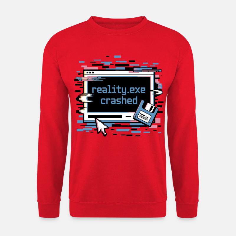 Reality.exe Crashed Retro Pixel Design - Unisex Pullover - Rot