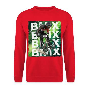 BMX Bike - Unisex Pullover - Rot - Vorne - Alina (178cm) & Michal (187cm)