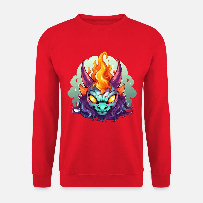 Flammenkopf Dämonengesicht - Unisex Pullover - Rot