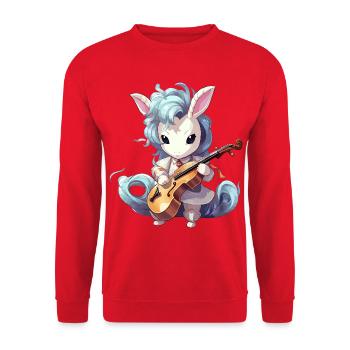 Unicorn playing the violin - Unisex Sweatshirt - red - Front - Alina (178cm) & Michal (187cm)