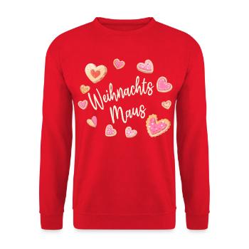Christmas Mouse Cookies Cookies Christmas Advent - Unisex Sweatshirt - red - Front - Alina (178cm) & Michal (187cm)