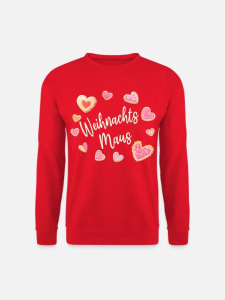 Weihnachtsmaus Kekse Plätzchen Weihnachten Advent - Unisex Pullover - Rot