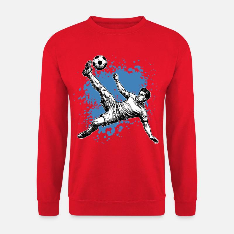 Fußball Schuss Fallrückzieher Tor Seitfallzieher - Unisex Pullover - Rot