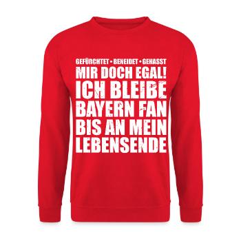 Ich bleibe Bayern Fan Tolles Bayern Fan Geschenk - Unisex Pullover - Rot - Vorne - Alina (178cm) & Michal (187cm)