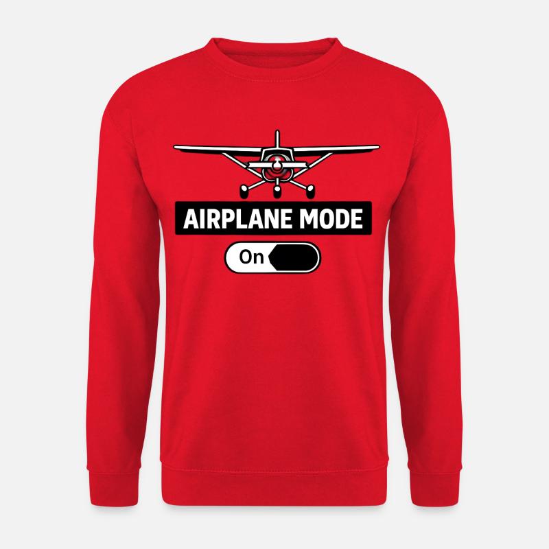 Flugmodus An Airplane Mode On Pilot - Unisex Pullover - Rot