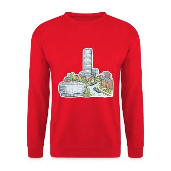 Art des canaux de la Rotonde de la Rotonde de Birmingham - Sweat-shirt Unisexe - rouge - Devant - Alina (178cm) & Michal (187cm)