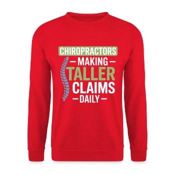 Licensed DC Clinical Posture Alignment Expert  - Unisex Sweatshirt - red - Front - Alina (178cm) & Michal (187cm)