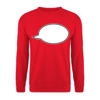 Speech bubble comic right - Unisex Sweatshirt - red - Front - Alina (178cm) & Michal (187cm)