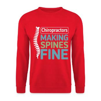 Licensed Clinical Specialist Spinal Wellness Gear  - Unisex Sweatshirt - red - Front - Alina (178cm) & Michal (187cm)