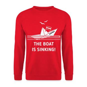 The Boat Is Sinking! (Austria / Österreich / NEG) - Unisex Sweatshirt - red - Front - Alina (178cm) & Michal (187cm)