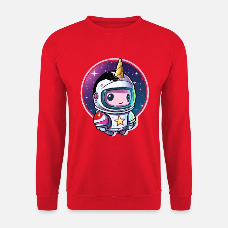 Astronautenunicorn Chibi Weltraum - Unisex Pullover - Rot