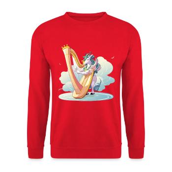 Harfentier on clouds - Unisex Sweatshirt - red - Front - Alina (178cm) & Michal (187cm)