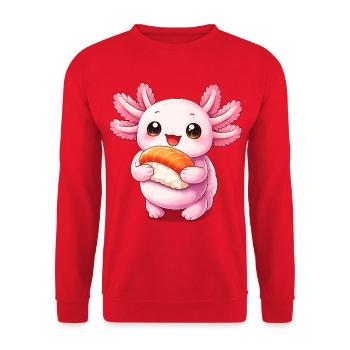 Kawaii Sushi Sprite - Unisex Pullover - Rot - Vorne - Alina (178cm) & Michal (187cm)