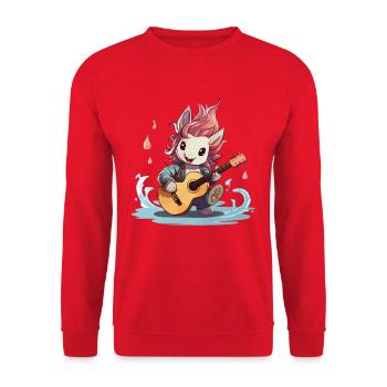 Lapin étincelant à la guitare - Sweat-shirt Unisexe - rouge - Devant - Alina (178cm) & Michal (187cm)