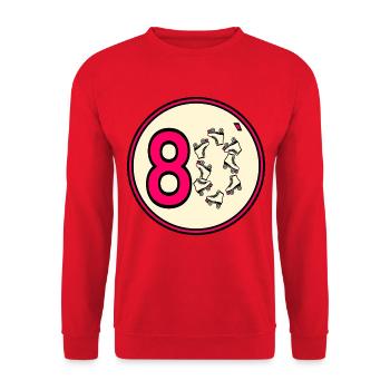 Eighties 80s Roller Skates - Unisex Sweatshirt - red - Front - Alina (178cm) & Michal (187cm)
