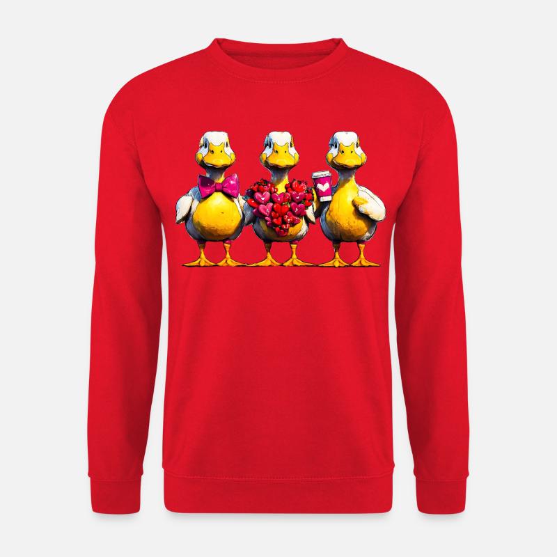 Herzducks Trio: Liebe in Gelb - Unisex Pullover - Rot