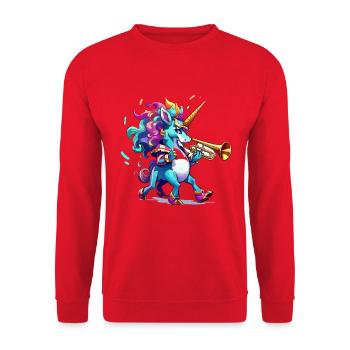 Unicorn Trumpet Color Spell - Unisex Sweatshirt - red - Front - Alina (178cm) & Michal (187cm)