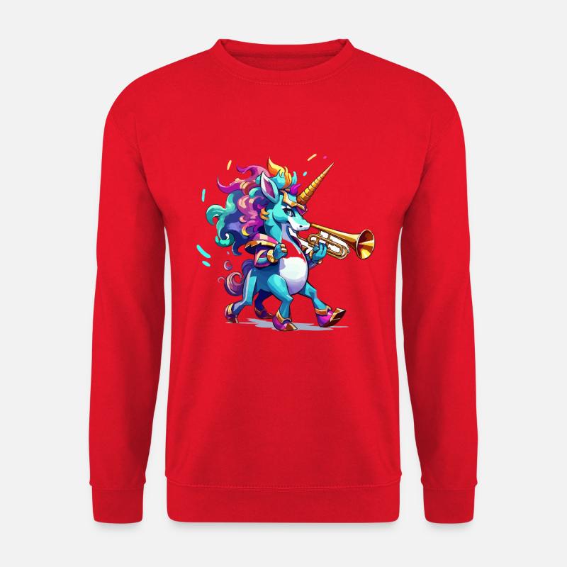 Einhorn Trompete Farbzauber - Unisex Pullover - Rot