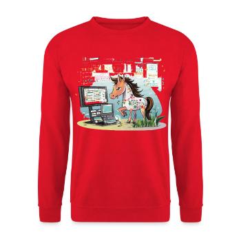 Digital Graffiti Pony - Unisex Sweatshirt - red - Front - Alina (178cm) & Michal (187cm)