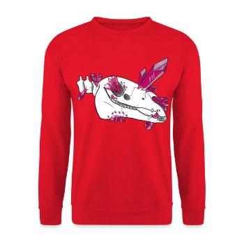Crâne de Cristal - Cheval (par Leni Riosa) - Sweat-shirt Unisexe - rouge - Devant - Alina (178cm) & Michal (187cm)