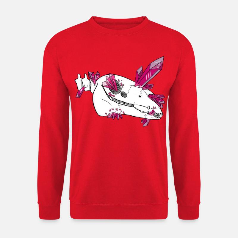 Kristallschädel - Pferd (von Leni Riosa) - Unisex Pullover - Rot