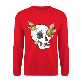 Crystal Skull - Human (by Leni Riosa) - Unisex Sweatshirt - red - Front - Alina (178cm) & Michal (187cm)