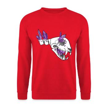 Crâne de cristal - Felidae (par Leni Riosa) - Sweat-shirt Unisexe - rouge - Devant - Alina (178cm) & Michal (187cm)