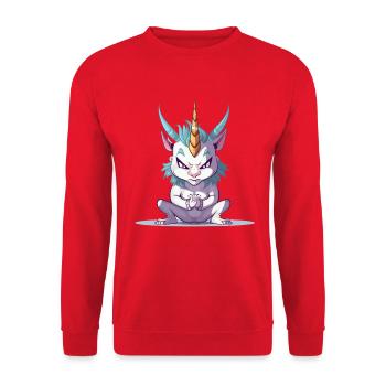Angry Unicorn - Unisex Sweatshirt - red - Front - Alina (178cm) & Michal (187cm)