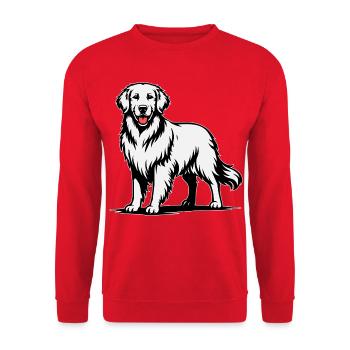 Golden Retriever in a Proud Pose - Unisex Sweatshirt - red - Front - Alina (178cm) & Michal (187cm)