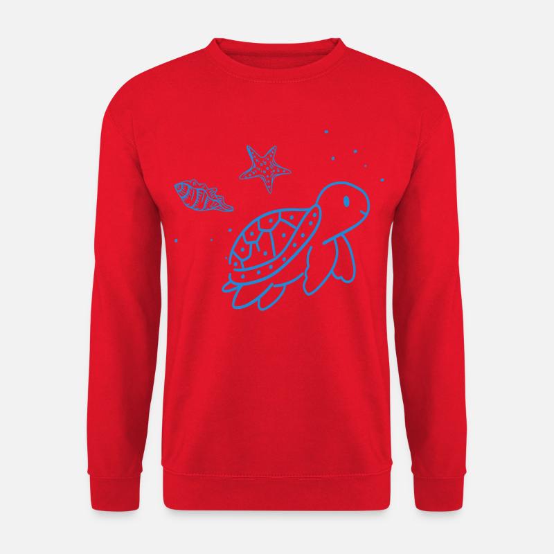 Blaues Meeres-Tier Doodle - Unisex Pullover - Rot
