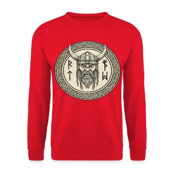 Légende viking viking marin Odin Raven Fighter - Sweat-shirt Unisexe - rouge - Devant - Alina (178cm) & Michal (187cm)