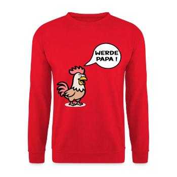 Papa Farmer - Chicken Farmer - Unisex Sweatshirt - red - Front - Alina (178cm) & Michal (187cm)