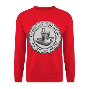 Professional Boat Builder – 3D Printing Emblem - Unisex Sweatshirt - red - Front - Alina (178cm) & Michal (187cm)