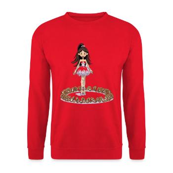 Tanzfee auf Brezelring - Unisex Pullover - Rot - Vorne - Alina (178cm) & Michal (187cm)