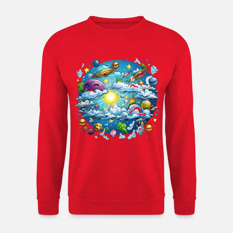Wolkenkosmos Fantasiewelt - Unisex Pullover - Rot