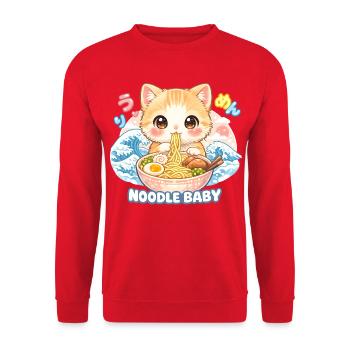 Ramen Cat Kanagawa - Unisex Sweatshirt - red - Front - Alina (178cm) & Michal (187cm)