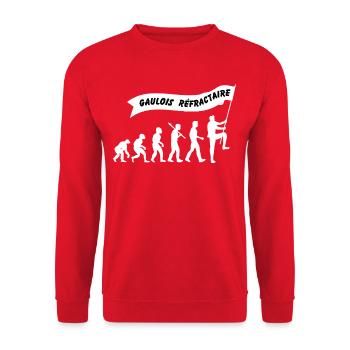 Entwicklung des feuerfesten Galliens - Unisex Pullover - Rot - Vorne - Alina (178cm) & Michal (187cm)