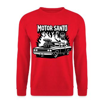 Motor Santo Fire Hotrod - Unisex Sweatshirt - red - Front - Alina (178cm) & Michal (187cm)